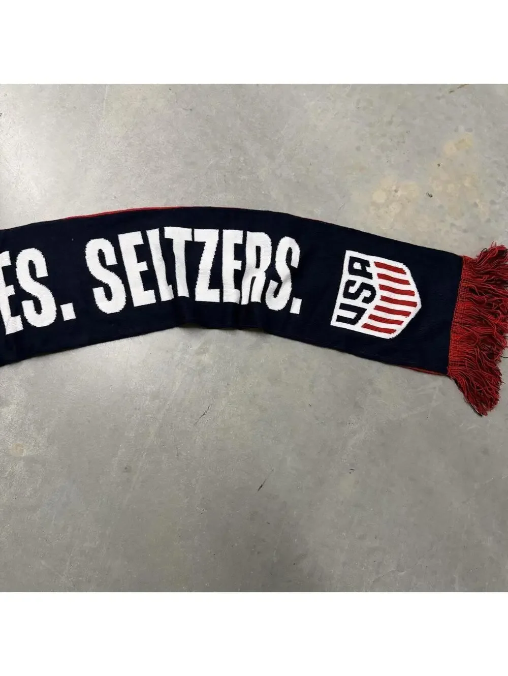 USA Soccer Truly Hard Seltzer Scarf Stars Stripes Seizers USMNT Red White Blue